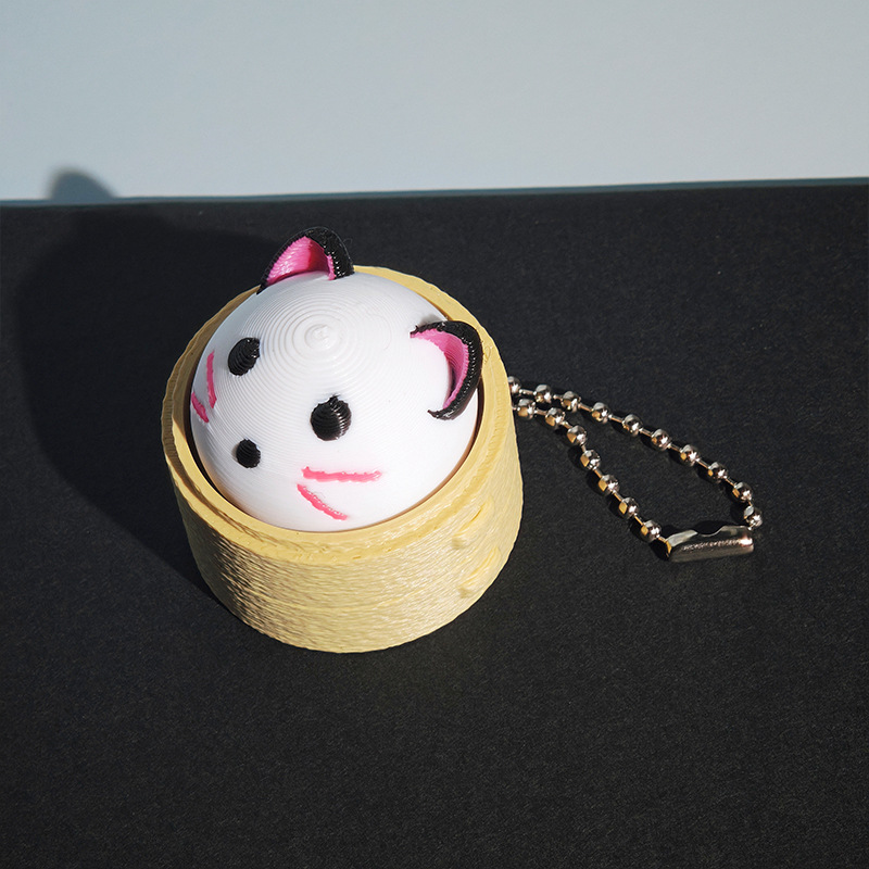 3D打印蒸笼小猪包子解压玩具可爱减压神器创意发泄点击器