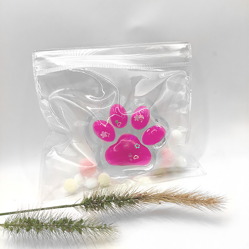 透明七彩发光猫爪捏捏乐纯手工创意DIY水晶猫爪捏捏解压发泄玩具