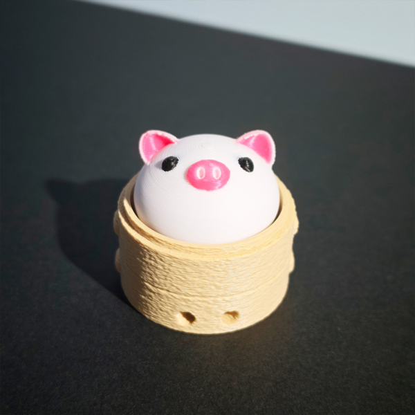 3D打印蒸笼小猪包子解压玩具可爱减压神器创意发泄点击器 - 图片 4
